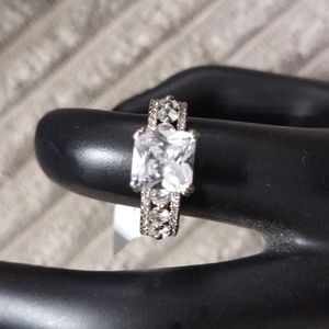 White Gold 3ct White Sapphire Diamond Ring